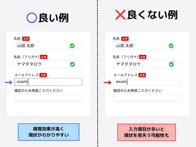 フィールドフォーカス機能を利用する