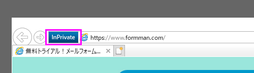 windows IE11 プライベートウィンドウの表示
